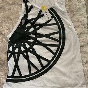 SoulCycle B/O Wheel Narrow Muscle Tank- M - White